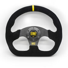 For Omp Superquadro 320mm Black Suede Leather Flat Racing Sport Steering Wheel