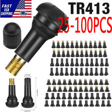 Tire Valve Stems Tr 413 Snap-in Car Auto Short Rubber Tubeless Tyre Black Tr413