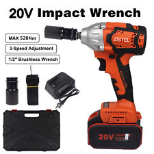 20v Cordless Impact Wrench Kit 12 520nm High Torque Brushless With Battery Usa