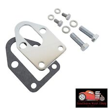 Small Block Chevy Chrome Fuel Pump Mounting Plate W Bolts Sbc 327 305 350 400