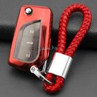 Flip Car Key Fob Cover Chain Ring For Toyota Chr Rav4 Corolla Accessories Red