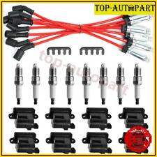 8 Pack Square Ignition Coil Spark Plug Wire For Chevy Gmc 4.8l 5.3l 6.0l 8.1l