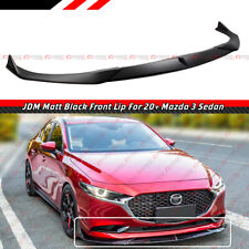 For 2020-2022 Mazda 3 Sedan Jdm 3pc Primer Matt Black Front Bumper Lip Splitter