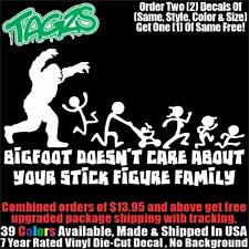 Bigfoot Sasquatch Stick Family V2 Funny Diecut Vinyl Window Decal Sticker Car