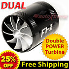 For Benz Air Intake Dual Fan Turbo Supercharger Turbonator Gas Fuel Saver Black