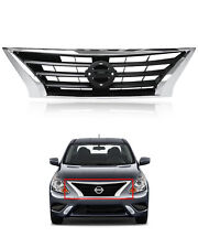 For 2015 2019nissan Versa Front Bumper Grille Assembly Abs Plastic Mesh Chrome