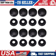 8x Black Smooth License Plate Frame Screw Caps Bolt Covers - Car Truck Cycle