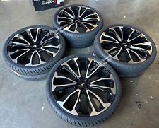 26 Inch Chevy Silverado Tahoe Black Machine Wheels With Tires Gmc Yukon Sierra