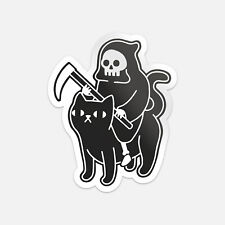 Death Rides A Black Cat Car Bumper Vinyl Sticker Decal