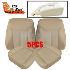 For 2009-14 Ford F150 Lariat Driver Passenger Perforated Seat Covers Tan Foam