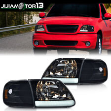Fit For 97-04 F150 Expedition Smoke Led Tube Headlights Corner Parking Lights