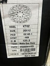 Set Of 4 20x12 Klutch Kt02 8x6.58x165.1 -49 Offset Matte Gunmetal Wheels Rims