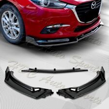 For 2014-2018 Mazda 3 Axela Painted Black Front Bumper Body Kit Spoiler Lip 3pcs