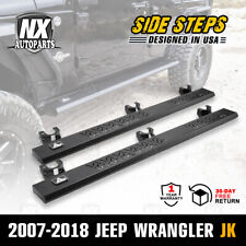 Side Step Nerf Bar Running Board For 2007-2018 Jeep Wrangler Jk Rock Sliders Set