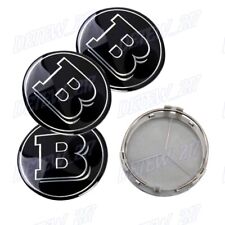 For 4pcs Mercedes Benz Wheel Center Caps Emblem Black Brabus Logo Hubcaps 75mm