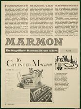 Marmon 1930-1933 Sixteen Cylinder History Feature Vintage Pictorial Article 1988