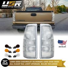 Rare All Clear Euro Rear Tail Light Set For 99-02 Chevy Silverado Pickup Truck