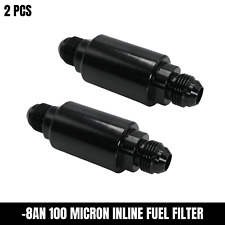 2 Pcs -8an Racing Inline Fuel Filter E85 Ethanol 100 Micron Hi Flow An8 8an