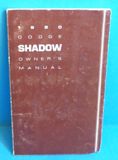 90 1990 Dodge Shadow Owners Manual