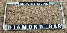 Vintage Country Living Diamond Bar California License Plate Frame