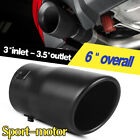 Black Exhaust Tip 2-3 Inlet 3.5 Outlet 6 Long Rolled End Angle Cut Tail Pipe