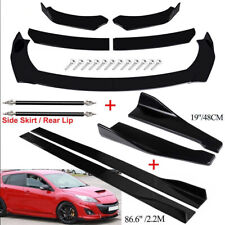 For Mazda 3 Speed Sedan Front Bumper Spoiler Body Kitside Skirtrear Lip Black