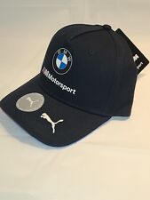 Bmw M Motorsport Black Baseball Cap Hat Adult One Size Fit New