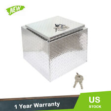 18 Inch Silver Aluminum Diamond Plate Tool Underbody Box With T - Handle Latch