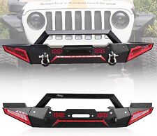 Adaptable Front Bumper For 2007-2018 Jeep Wrangler Jk Wd-ringwinch Plate Steel