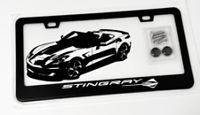 Corvette Stingray Premium Black Metal License Plate Frame