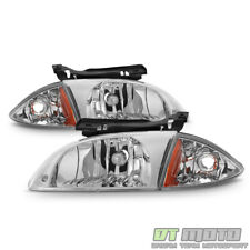 2000 2001 2002 Chevy Cavalier Headlights Wcorner Parking Lights Headlamps 4pcs