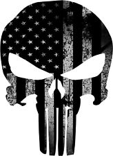 Punisher American Flag Black And Gray Skull Vinyl Decal Matte Sticker Laminated