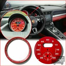 Red Dial Clock Gauge Chrono For Porsche Cayman 911 Macan Cayenne Boxster Panamer