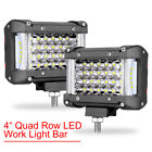 Pair 4 Cube Pods Led Work Lights Spot Flood Driving Off Road Side Shooter Lamps