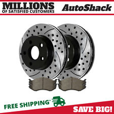 Front Drilled Slotted Brake Rotors Black Pads For Jeep Tj Wrangler Cherokee