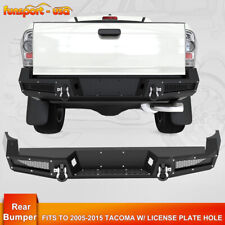 Powder-coated Steel Rear Step Bumper For 2005-2015 Toyota Tacoma W License Hole