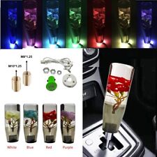 Led Light Rgb Clear Real Flower Colorful Changeable Manual Gear Stick Shift Knob