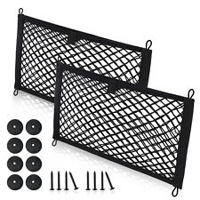2 Pack Elastic Small Cargo Net Pocket Organizer Pouch Bag With 8 Pcs Hooks