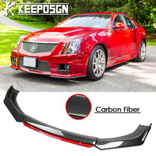 Carbon Fiber Red Front Bumper Lip Splitter Spoiler For Cadillac Cts Cts-v Coupe