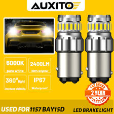 2x Auxito 1157 2057 White Led Stop Turn Signal Brake Tail Light Bulbs Bay15d