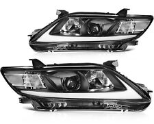 Headlights Assembly For 2010-2011 Toyota Camry Black Projector Headlamp Pair