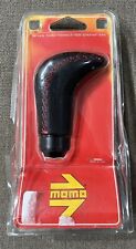 Momo For Combat Evo Shift Knob - Black Leather Red Insert Red Stitching