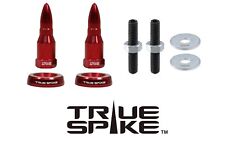 2pc True Spike Red Bullet License Plate Frame Beauty Washers Bolts Hardware Kit