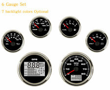 6 Gauge Set Digital Speedometer Tacho Fuel Temp Volts Oil 7 Colors Led Usa Stock