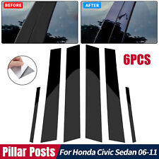 Window Pillar Posts Door Trim Molding Black Cover For Honda Civic Sedan 2006-11
