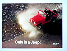 1985 Jeep Wrangler Cj Vintage The Beach Only In A Jeep Original Print Ad