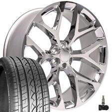 26 Inch 5668 Chrome Snowflake Rims Tires Tpms Fit Silverado Tahoe Ck156 Wheels