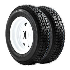 2pcs Trailer Tire And Rim St17580d13 17580 D 13 Lrc 5 Lug White Spoke Wheel