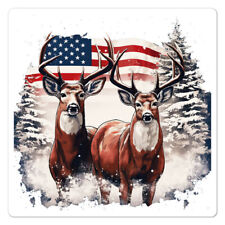 Deer American Flag Vinyl Decal Sticker Indoor Outdoor 3 Sizes 11029