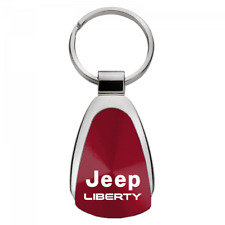 Jeep Liberty Burgundy Teardrop Authentic Logo Key Chain Fob Officially Licensed